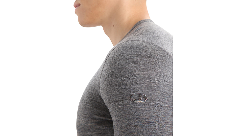 Icebreaker Merino 200 Oasis LS Crewe - Men's, Gritstone Heather, Large, IB104365013L