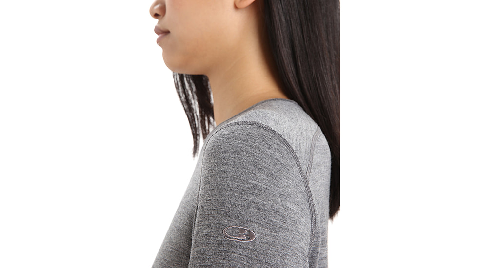 Icebreaker 200 Oasis Long Sleeve Crewe - Womens, Gritstone Heather, Large, IB104375013L
