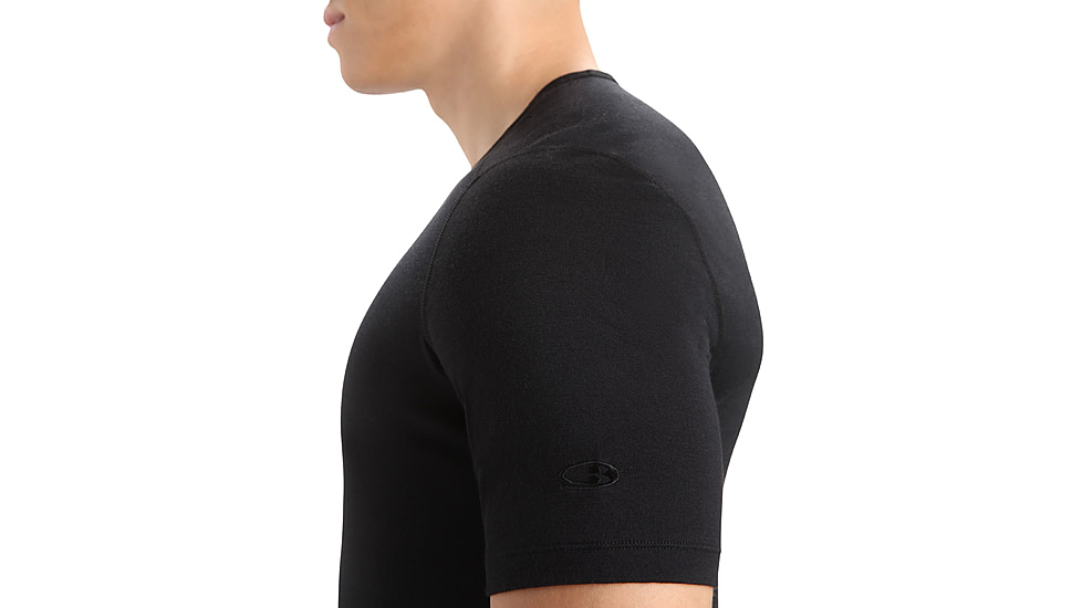 Icebreaker 200 Oasis Short Sleeve Crewe Thermal Top - Mens, Black, Medium, IB104509001M