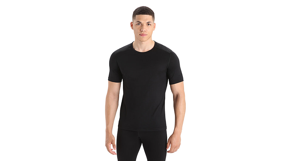 Icebreaker 200 Oasis Short Sleeve Crewe Thermal Top - Mens, Black, Medium, IB104509001M