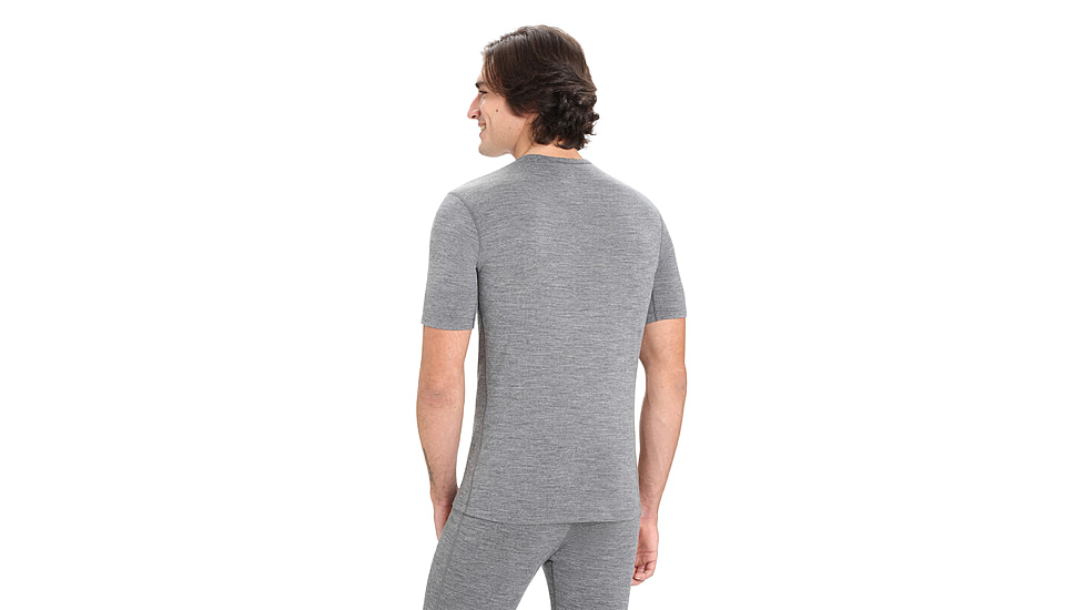 Icebreaker 200 Oasis Short Sleeve Crewe Thermal Top - Mens, Gritstone Heather, Small, IB104509013S
