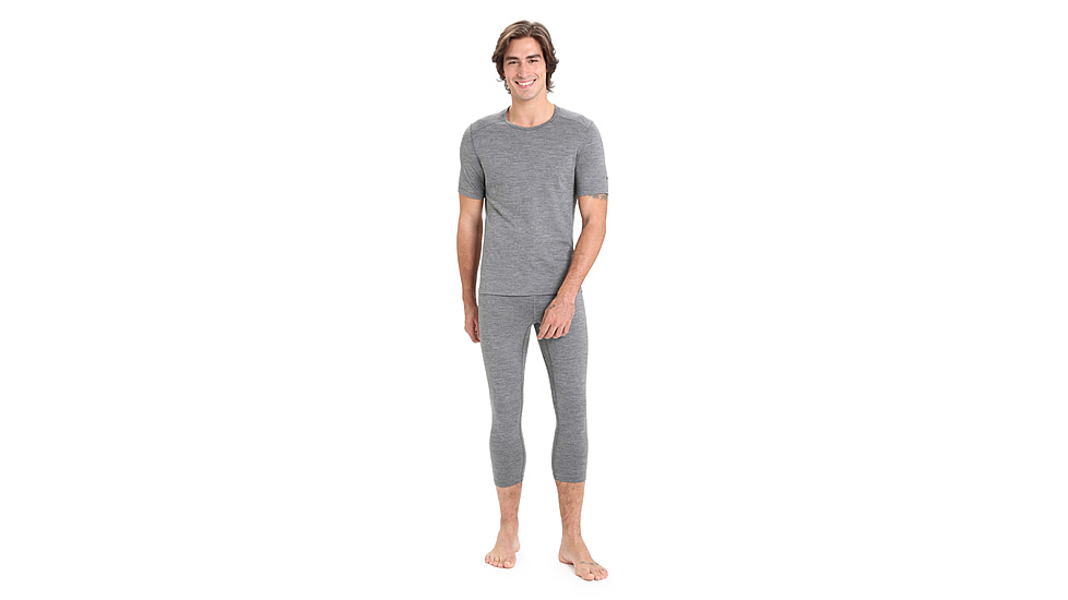 Icebreaker 200 Oasis Short Sleeve Crewe Thermal Top - Men's, Gritstone Heather, Small, IB104509013S