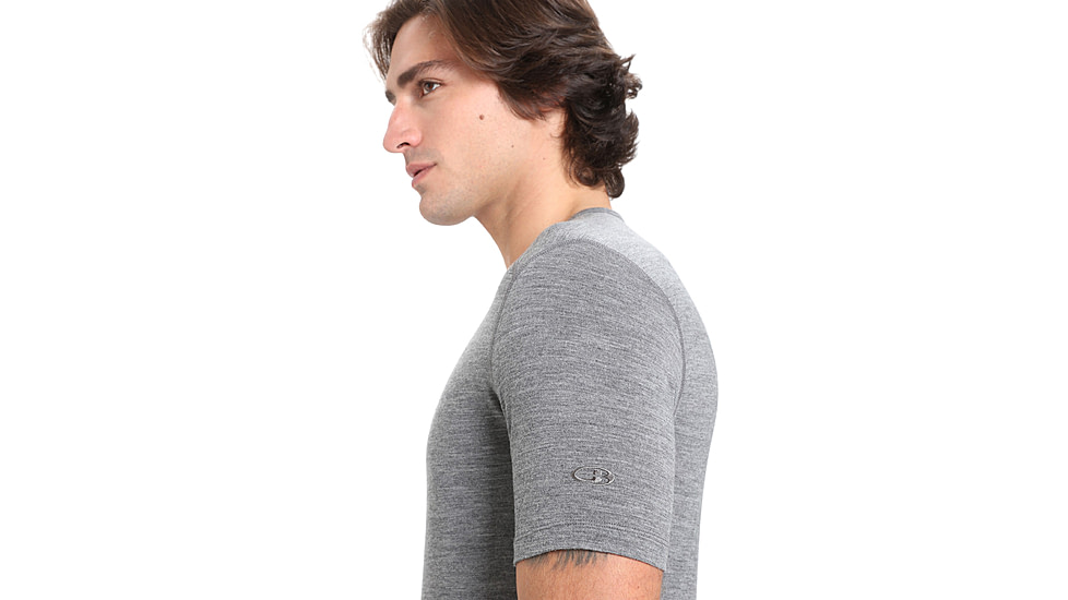 Icebreaker 200 Oasis Short Sleeve Crewe Thermal Top - Mens, Gritstone Heather, Small, IB104509013S