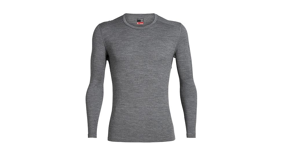 Icebreaker 260 Tech Long Sleeve Crewe Thermal Top - Men's, Gritstone Heather, Large, IB104371013L