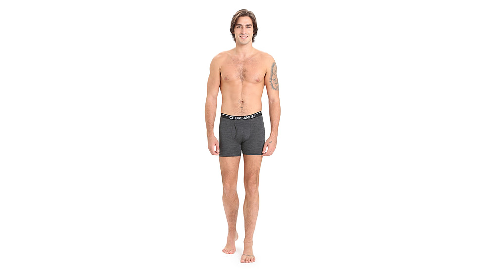 Icebreaker Anatomica Boxers w/ Fly - Mens, Jet Heather, 2XL, IB103030011XXL