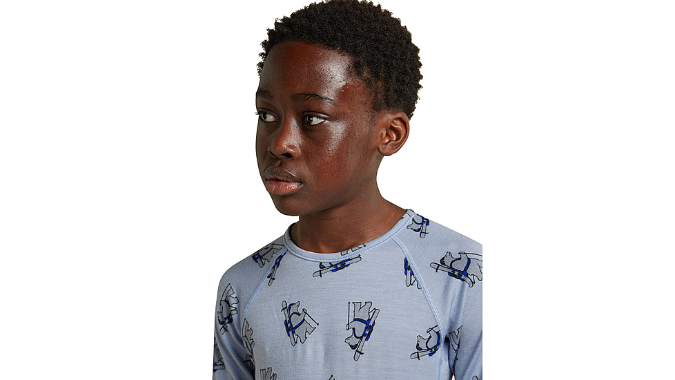 Icebreaker Bear Tour AOP Merino 200 Oasis Long Sleeve Crewe Thermal Top - Kids