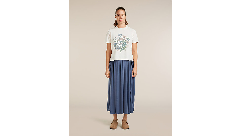 Icebreaker Merino 150 Tech Lite Short Sleeve Crop NZ Flora T-Shirt - Womens