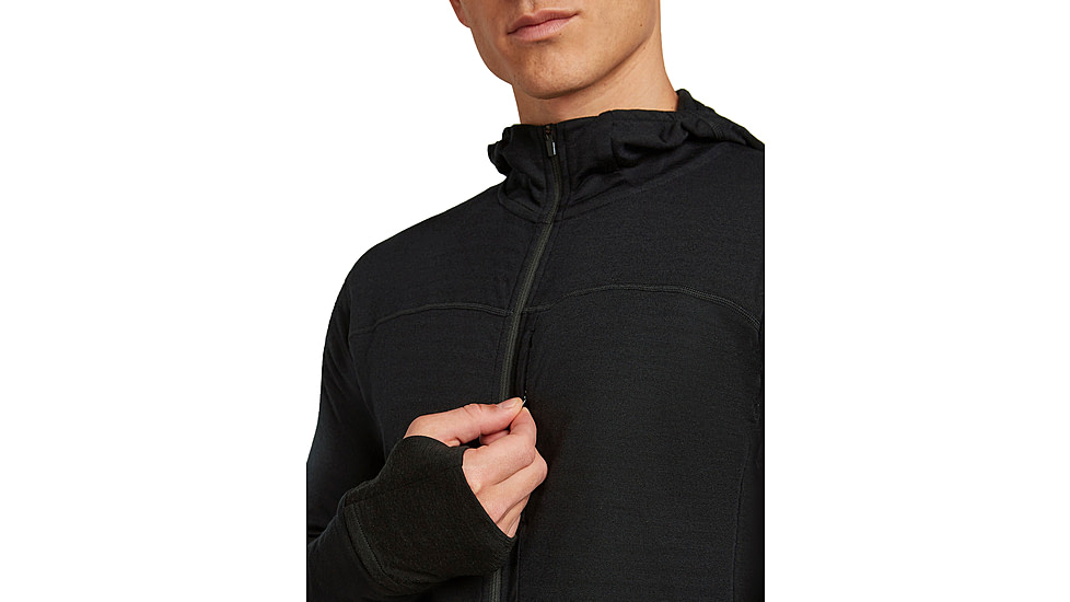 Icebreaker Merino Blend 300 RealFleece Descender Long Sleeve Zip Hoodie - Mens, IB0A57QH001M