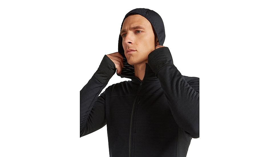Icebreaker Merino Blend 300 RealFleece Descender Long Sleeve Zip Hoodie - Mens, IB0A57QH001M