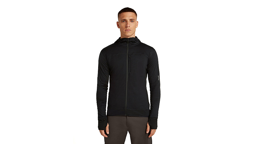Icebreaker Merino Blend 300 RealFleece Descender Long Sleeve Zip Hoodie - Mens, IB0A57QH001M