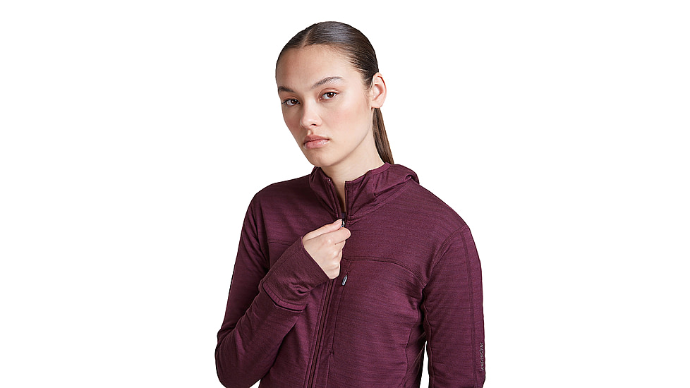 Icebreaker Merino Blend 300 RealFleece Descender Long Sleeve Zip Hoodie - Womens