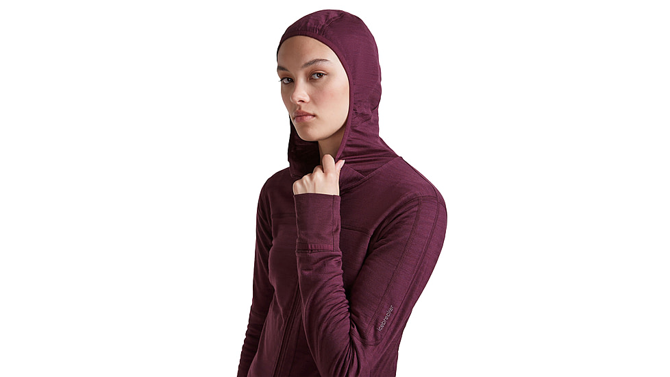 Icebreaker Merino Blend 300 RealFleece Descender Long Sleeve Zip Hoodie - Womens