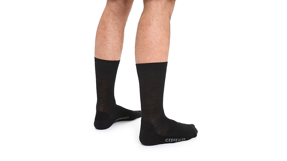 Icebreaker Lifestyle Light Crew Socks - Men's, Black, Medium, IBIBN327001M