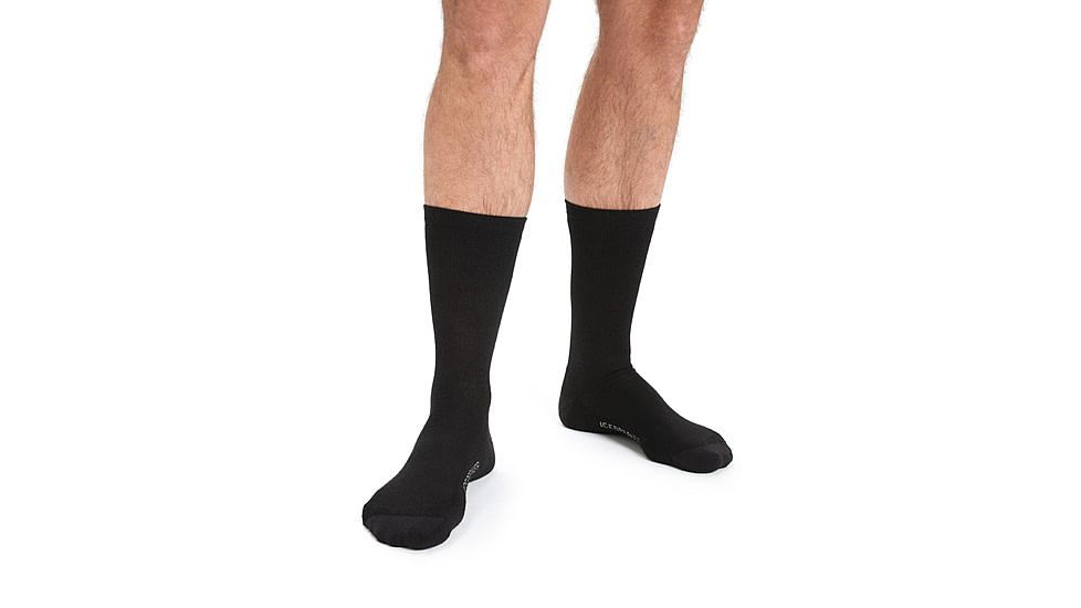 Icebreaker Lifestyle Light Crew Socks - Mens, Black, Medium, IBIBN327001M