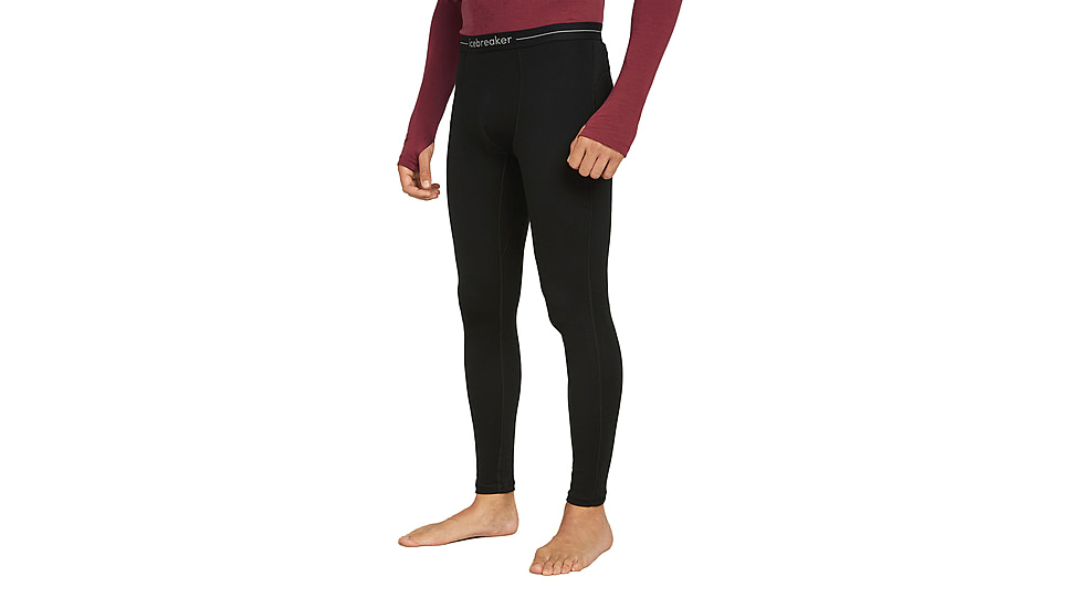 Icebreaker Men 300 MerinoFine Polar Leggings, Black, L, IB0A5722001L