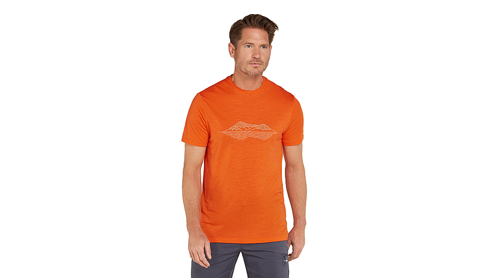 Icebreaker Men Merino 150 Tech Lite SS Tee Pukaki Reflected, Blaze, M, IB0A572Q05NM