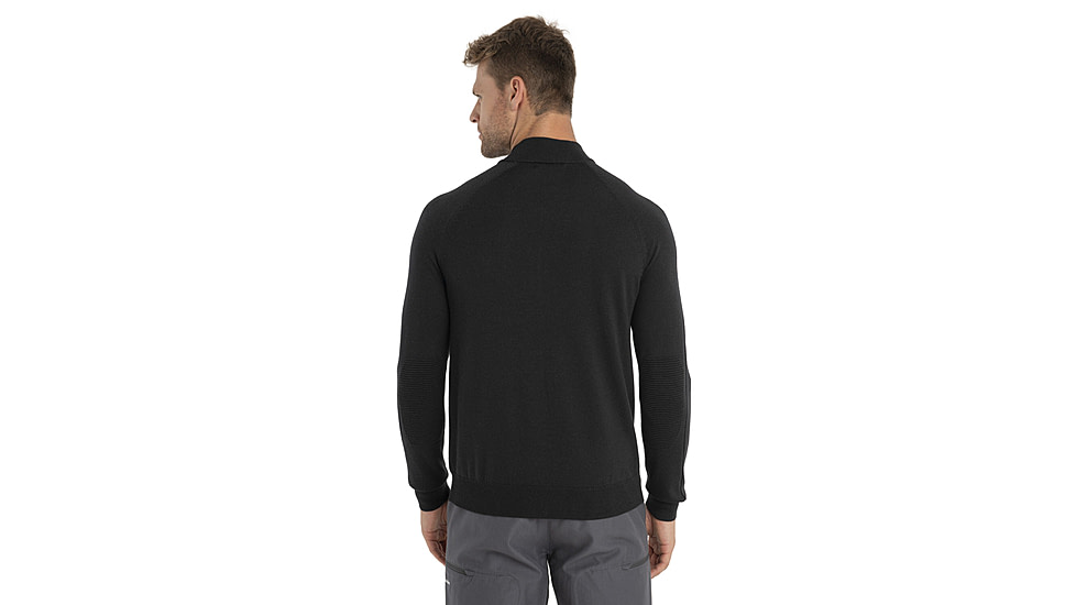 Icebreaker Men MerinoFine Luxe LS Half Zip Sweater, Black, XL, IBBA56S4001XL