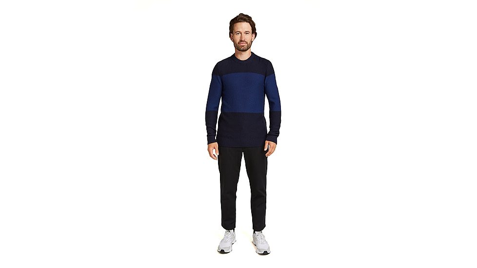 Icebreaker Men Waypoint Crewe Sweater, Midnight Navy/Royal Navy/CB, L, IB104328938L