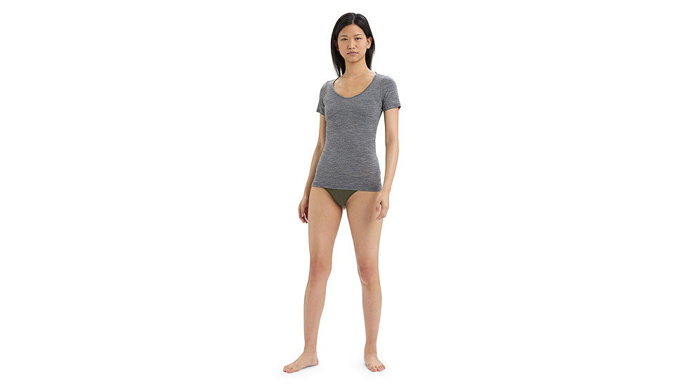 Icebreaker Merino 150 Siren SS Sweetheart - Women's, Gritstone Heather, Extra Small, IB103062013XS