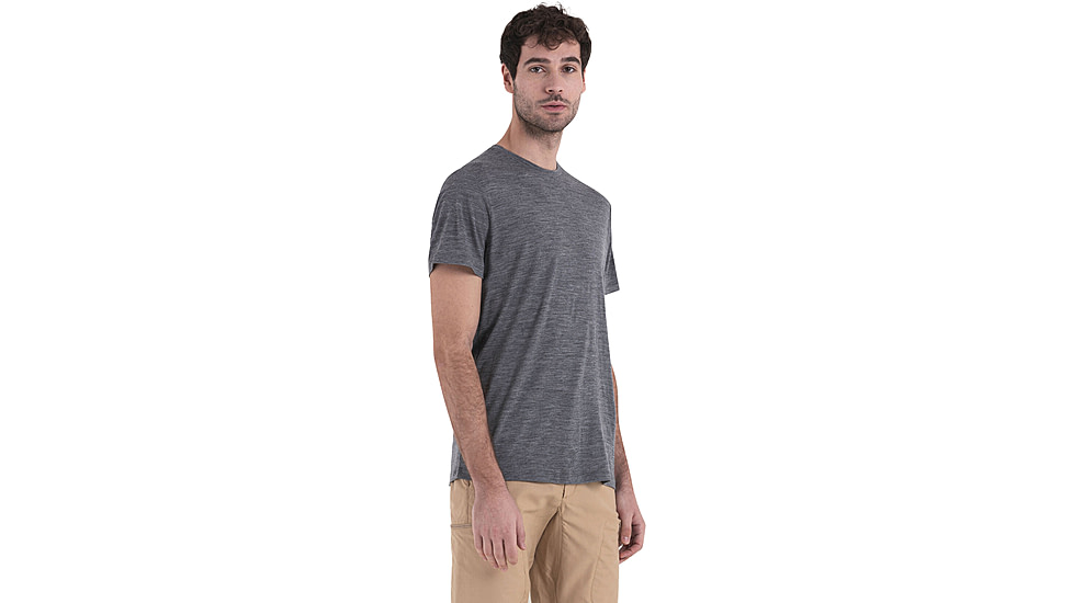 Icebreaker Merino 150 Tech Lite SS T-Shirt - Men's, Gritstone Heather, Small, IB0A56WL013S
