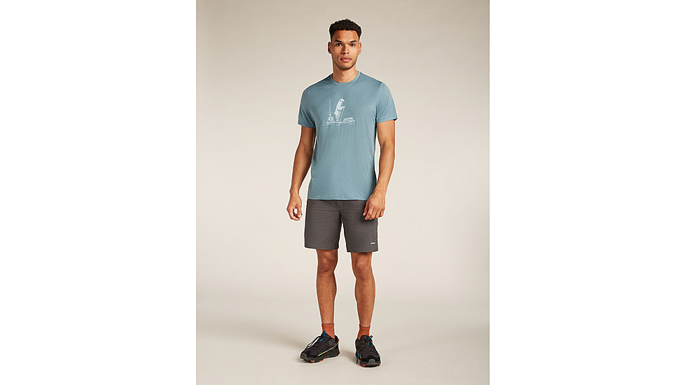 Icebreaker Merino 150 Tech Lite SS T-Shirt Polar Paddle - Mens, Blue Ash, 2XL, IB0A572X0A5XXL