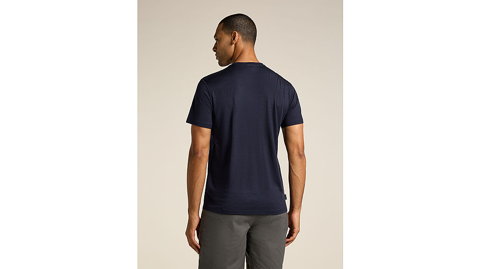 Icebreaker Merino 150 Tech Lite SS T-Shirt Pukaki Reflected - Men's, Midnight Navy, Large, IB0A572Q401L