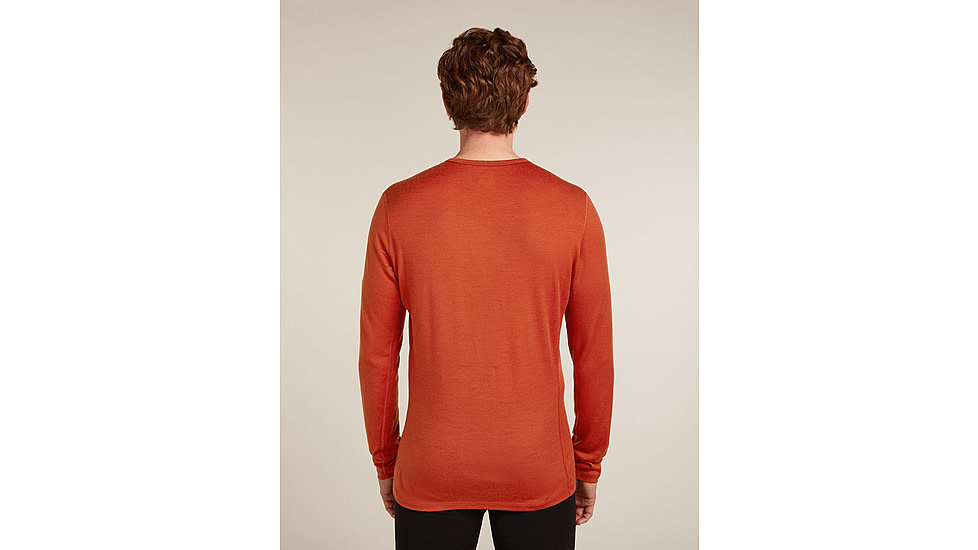 Icebreaker Merino 200 Oasis Long Sleeve Crew Thermal Top - Mens, Agate, Large, IB1043650GSL