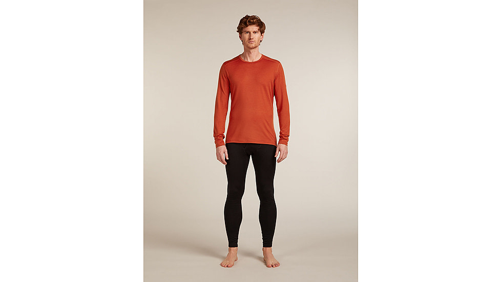 Icebreaker Merino 200 Oasis Long Sleeve Crew Thermal Top - Mens, Agate, Large, IB1043650GSL