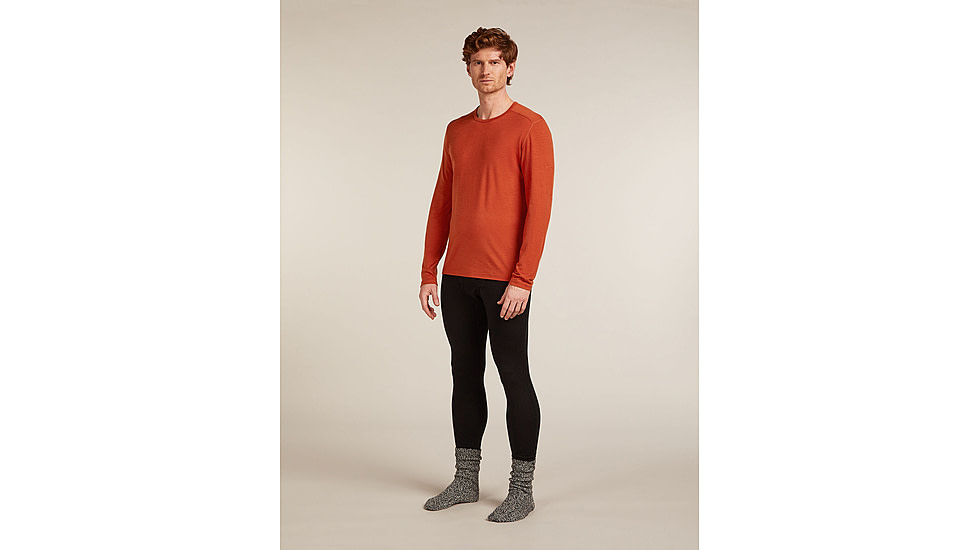 Icebreaker Merino 200 Oasis Long Sleeve Crew Thermal Top - Mens, Agate, Large, IB1043650GSL