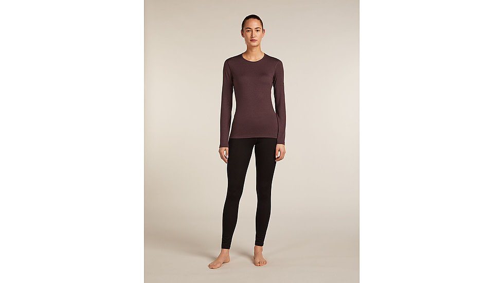 Icebreaker Merino 200 Oasis Long Sleeve Crew Thermal Top - Womens, Java, Small, IB1043750GWS