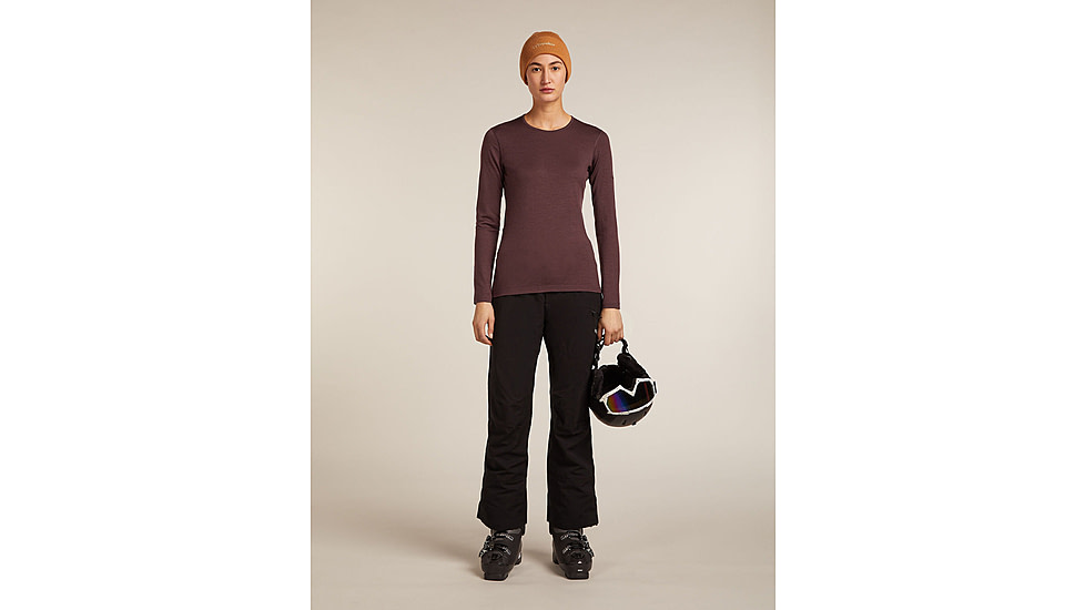 Icebreaker Merino 200 Oasis Long Sleeve Crew Thermal Top - Womens, Java, Small, IB1043750GWS