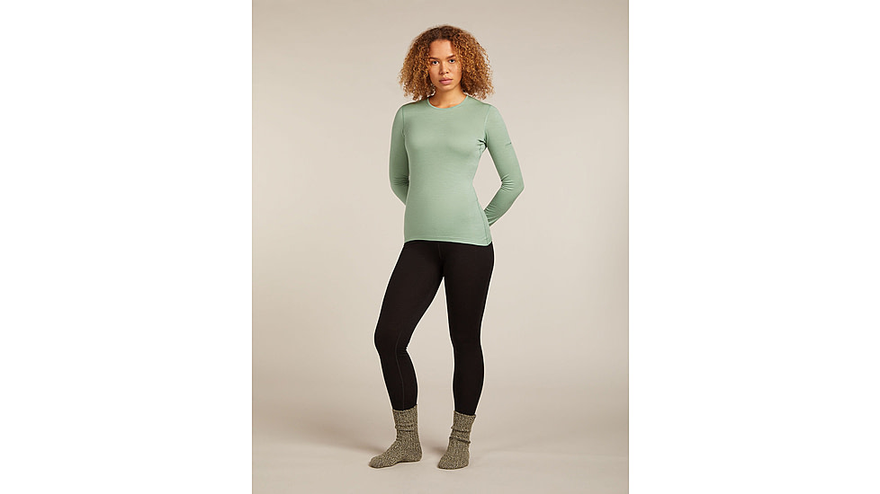 Icebreaker Merino 200 Oasis Long Sleeve Crew Thermal Top - Womens, Seaglass, Large, IB1043750GZL