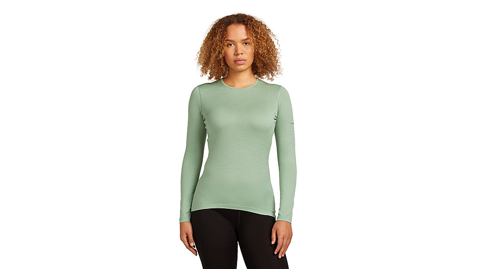 Icebreaker Merino 200 Oasis Long Sleeve Crew Thermal Top - Womens, Seaglass, Large, IB1043750GZL