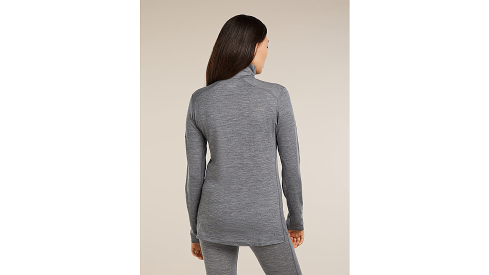 Icebreaker Merino 200 Oasis Long Sleeve Half Zip Thermal Top - Womens, Gritstone HTHR, Large, IBB04380013L