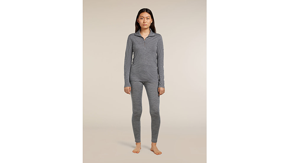 Icebreaker Merino 200 Oasis Long Sleeve Half Zip Thermal Top - Womens, Gritstone HTHR, Large, IBB04380013L