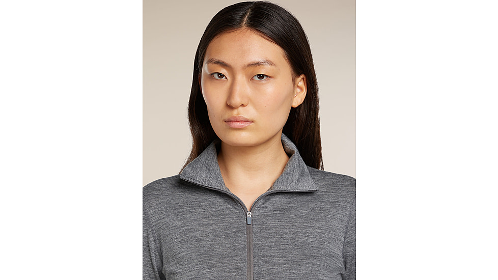 Icebreaker Merino 200 Oasis Long Sleeve Half Zip Thermal Top - Womens, Gritstone HTHR, Large, IBB04380013L