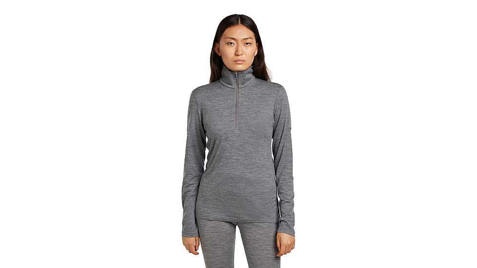 Icebreaker Merino 200 Oasis Long Sleeve Half Zip Thermal Top - Womens, Gritstone HTHR, Large, IBB04380013L