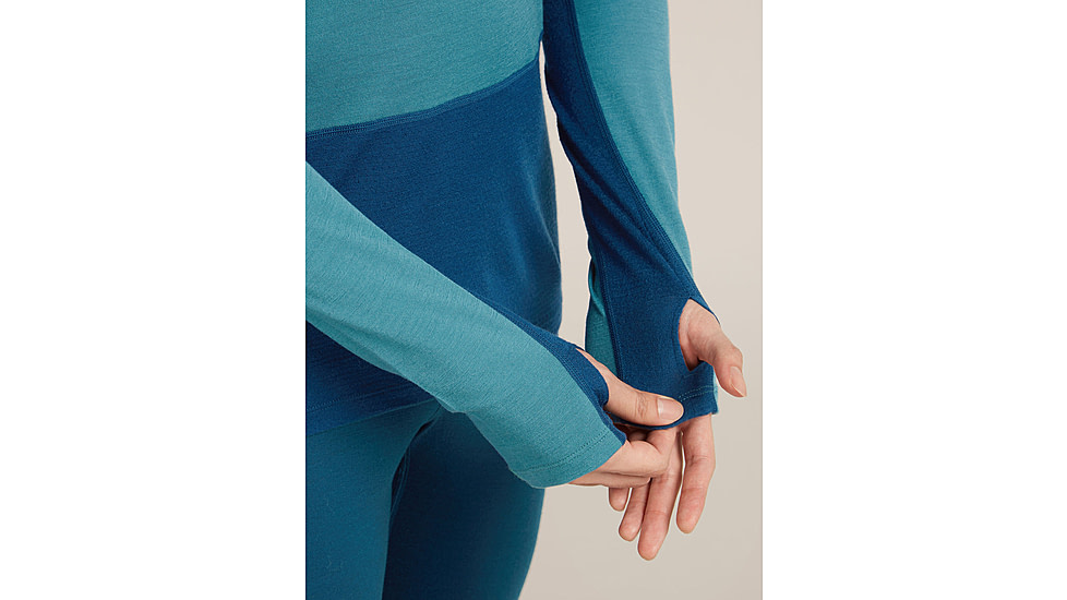 Icebreaker Merino 200 ZoneKnit Long Sleeve Crew Thermal Top - Mens, Atlantis/Topaz/CB, Medium, IB0A579O0J7M