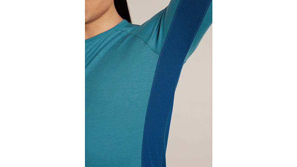 Icebreaker Merino 200 ZoneKnit Long Sleeve Crew Thermal Top - Mens, Atlantis/Topaz/CB, Medium, IB0A579O0J7M