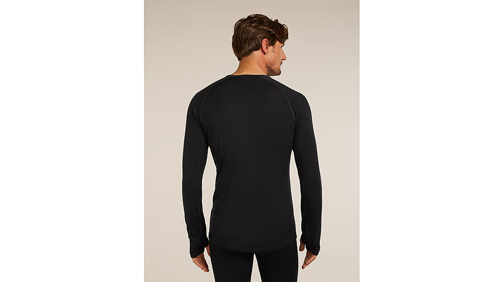 Icebreaker Merino 200 ZoneKnit Long Sleeve Crew Thermal Top - Mens, Black, Extra Large, IB0A579O001XL