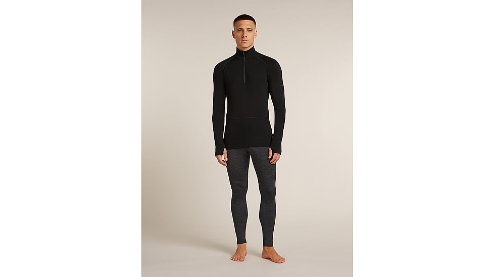 Icebreaker Merino 200 ZoneKnit Long Sleeve Half Zip Thermal Top - Mens, Black, Extra Large, IB0A57CH001XL
