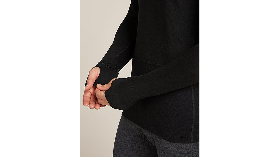 Icebreaker Merino 200 ZoneKnit Long Sleeve Half Zip Thermal Top - Mens, Black, Extra Large, IB0A57CH001XL