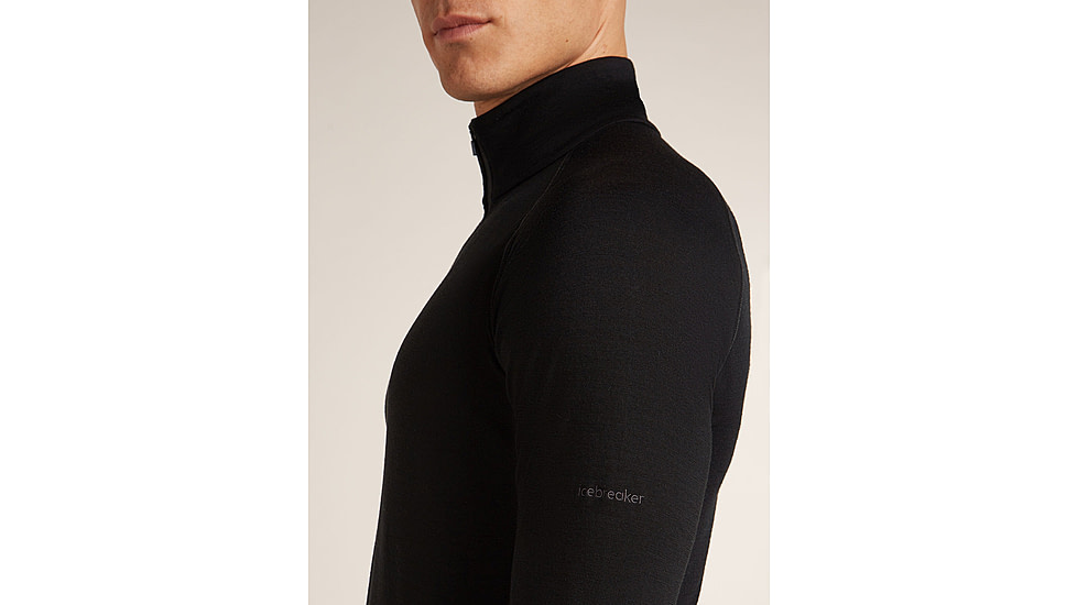 Icebreaker Merino 200 ZoneKnit Long Sleeve Half Zip Thermal Top - Mens, Black, Extra Large, IB0A57CH001XL
