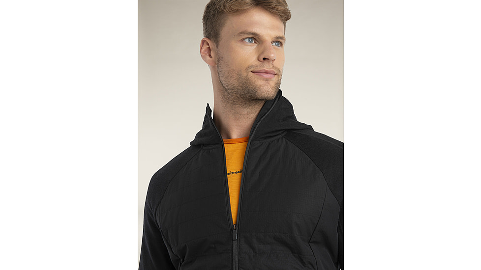 Icebreaker Merino 260 Quantum LS Zip Hoodie - Mens, Black, Small, IBBA56W2001S