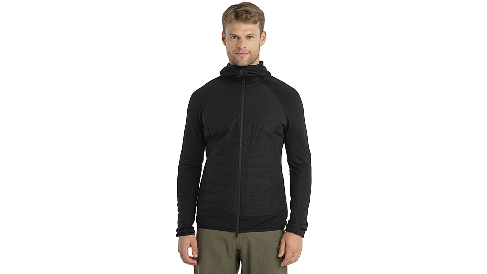 Icebreaker Merino 260 Quantum LS Zip Hoodie - Mens, Black, Small, IBBA56W2001S