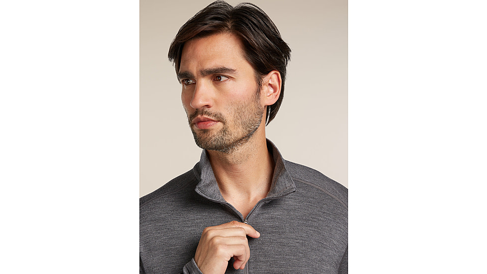 Icebreaker Merino 260 Tech Long Sleeve Half Zip Thermal Top - Mens, Gritstone HTHR, Extra Large, IBB04372013XL