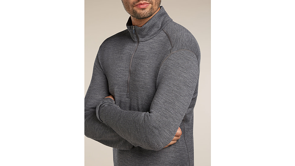 Icebreaker Merino 260 Tech Long Sleeve Half Zip Thermal Top - Mens, Gritstone HTHR, Extra Large, IBB04372013XL
