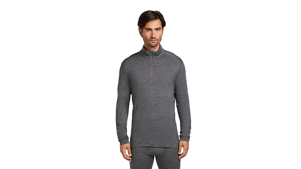 Icebreaker Merino 260 Tech Long Sleeve Half Zip Thermal Top - Mens, Gritstone HTHR, Extra Large, IBB04372013XL