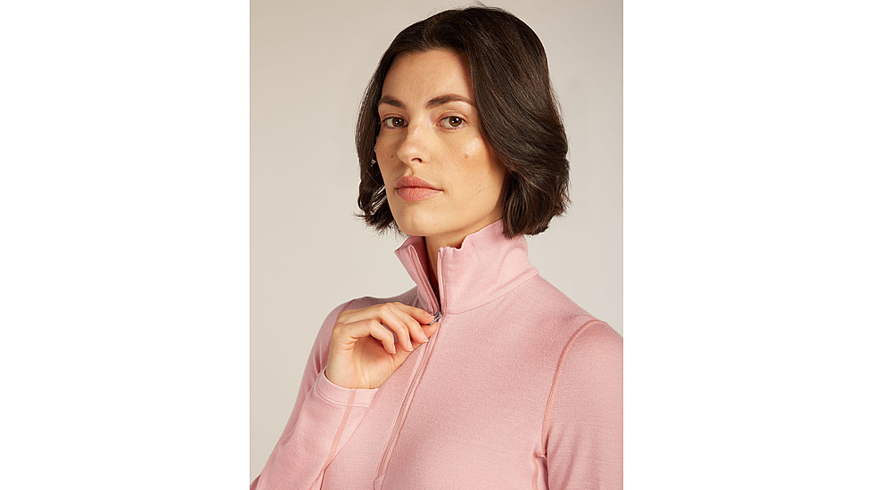 Icebreaker Merino 260 Tech Long Sleeve Half Zip Thermal Top - Womens, Blush, Medium, IBB043900GUM