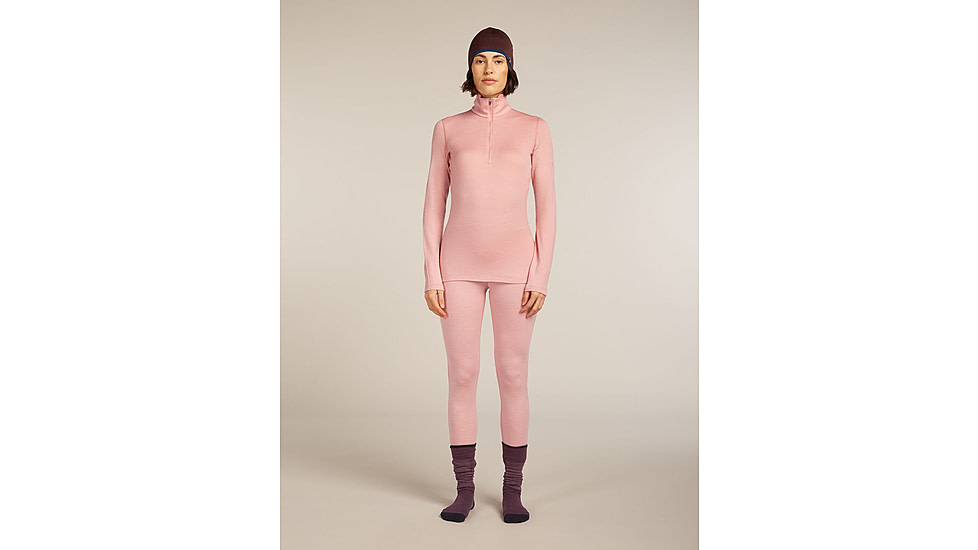 Icebreaker Merino 260 Tech Long Sleeve Half Zip Thermal Top - Womens, Blush, Medium, IBB043900GUM